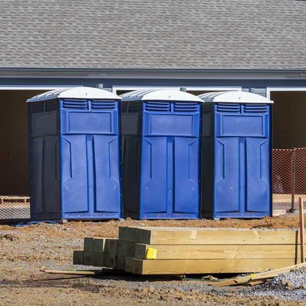 how often are the porta potties cleaned and serviced during a rental period in Grahn